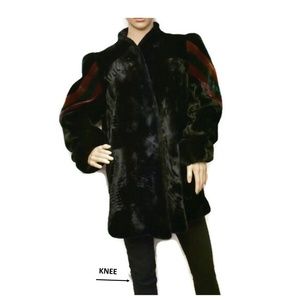 Vintage Sasson Borgazia faux fur black winter coat